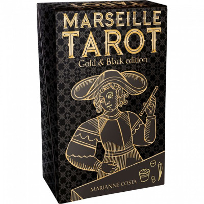 Карти Таро Марсельське у золотому та чорному виконанні - Marseille Tarot Gold & Black edition. Lo Scarabeo