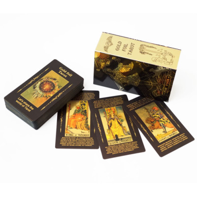 Карти Таро Уейта Waite's Tarot Cards навчальні золото на чорному Zen Garden