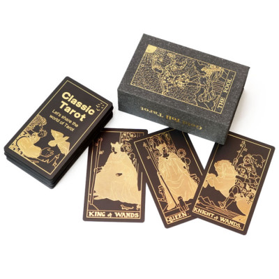 Карти Таро Уейта Waite Tarot Cards золото на чорному Zen Garden